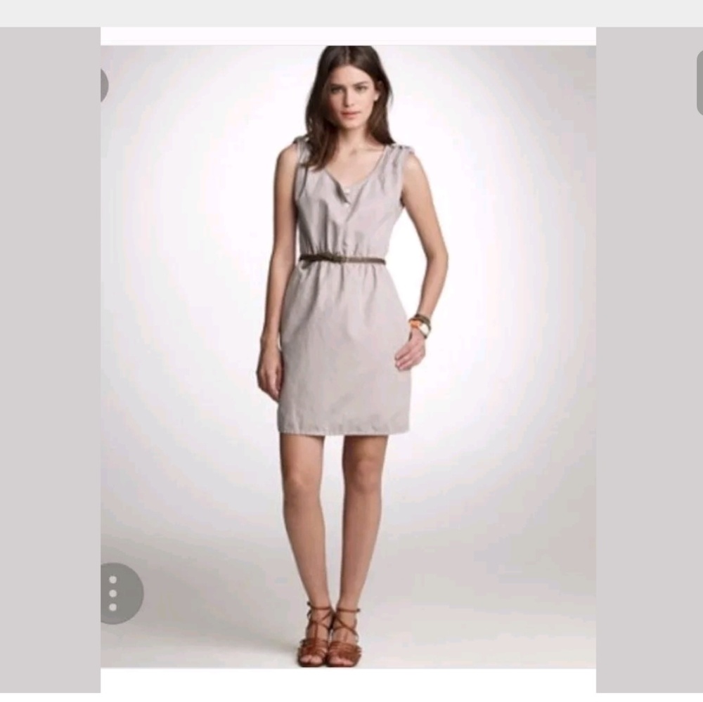 J crew castaway dress 4 beige khaki safari urban